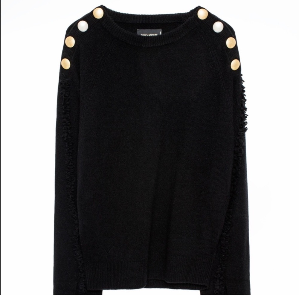 Zadig & Voltaire Justine shoulder button sweater Small - Picture 5 of 9